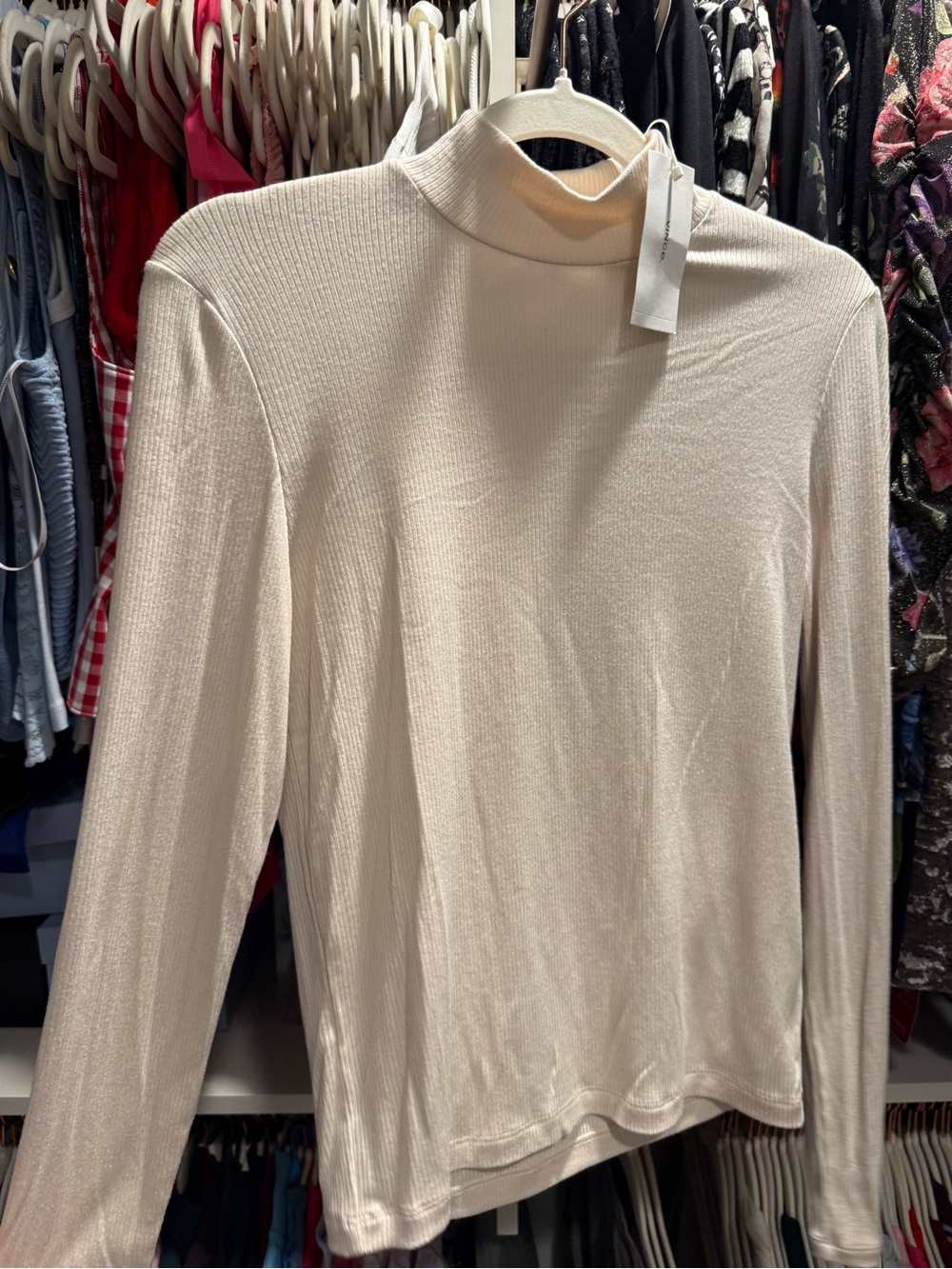 Vince Cream Mock Neck Long-Sleeve Sweater